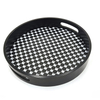 Round Black Wood Serving Tray