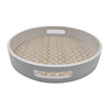 White Round Wood Serving Tray