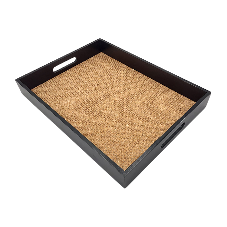 Rectangle Black Wood Serving Tray