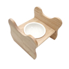 Wooden cat bowl