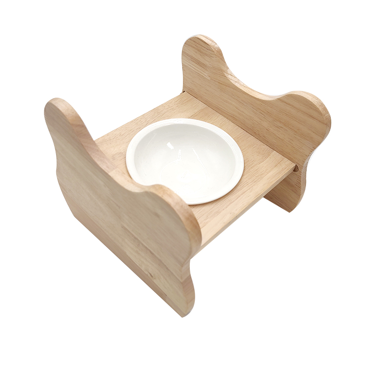 Wooden cat bowl