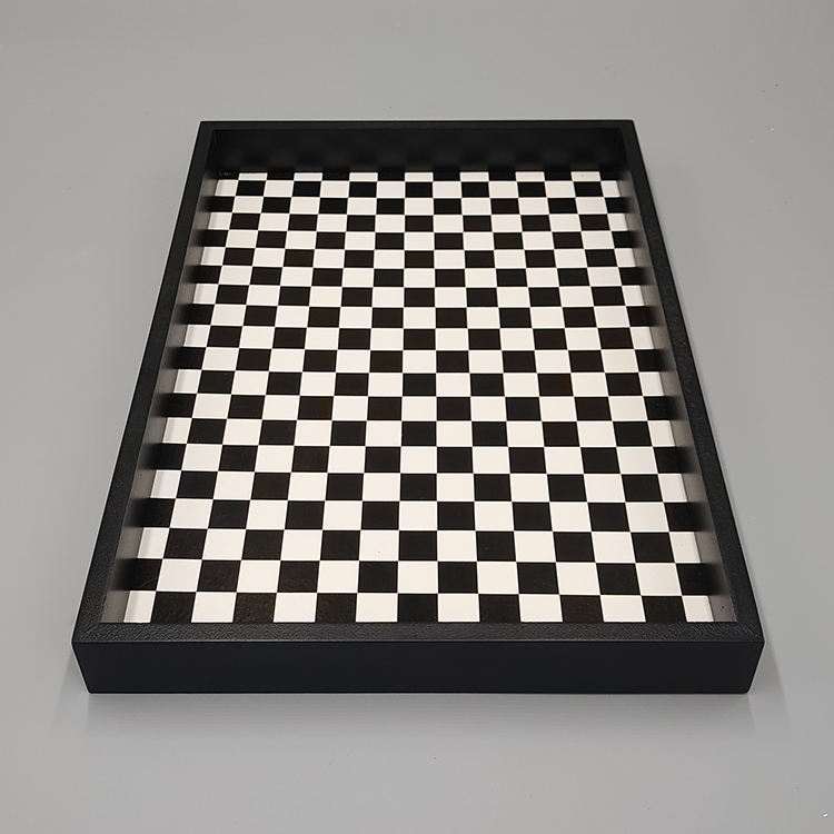 Wholesale Grid Pattern Wooden Serving Tray