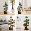 Plant Stand 5 Tiered Tall Plant Shelf for Indoor Multiple Plants Wood Corner Plant Holder for Living Room