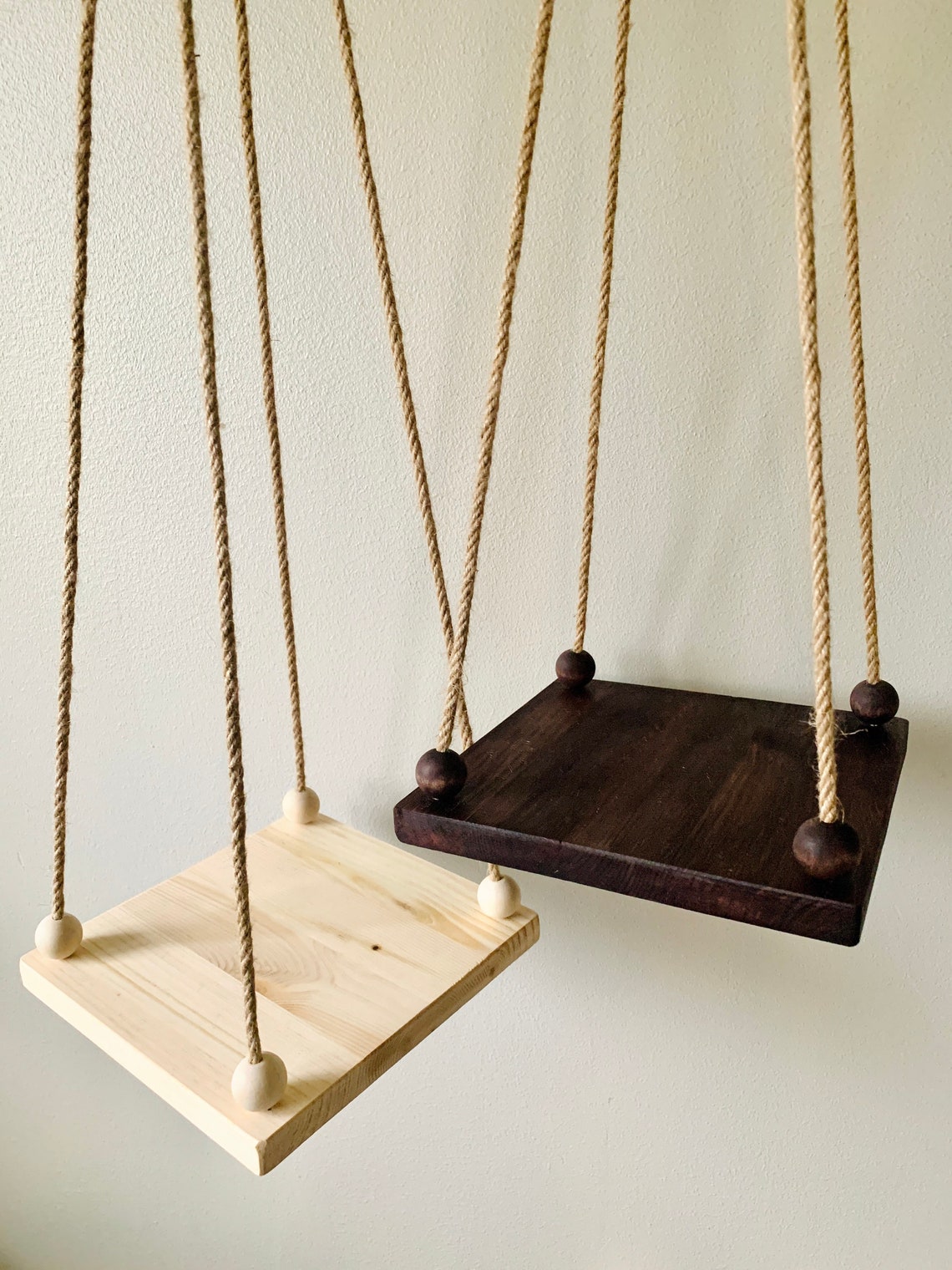 Hanging Shelf | Plant shelf | Macramé Shelf | Floating shelf | Beaded shelf | Round | Plate Shelf | Wooden shelf | Minimalist | Plant hanger