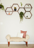 Hexagon Shelves, floating shelf, Honeycomb Shelf, crystal shelf, wood hexagon, plant shelf, rustic display shelves, crystal display shelf