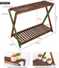 Wood Plant Stand Indoor Outdoor 2 Tiers Flower Stand Corner Stepped Planter Shelf Rack Flowerpot Holder for Plant Display in Pat