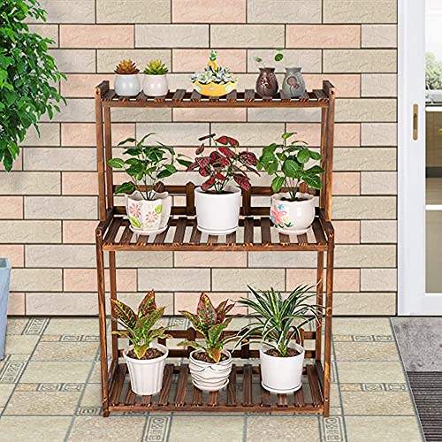 3 Tier Wooden Plant Stand Vertical Plant Display Stand Outdoor Garden Park Bench Garden Potting Bench
