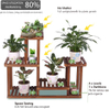 COOGOU Pine Wood Plant Stand Indoor Outdoor Multi Layer Flower Shelf Rack Higher and Lower Plant Holder in Garden Balcony Patio Living Room (4 Tiers )