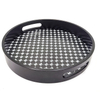 Round Black Wood Serving Tray