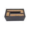 Round Black Wood Tissue Holder
