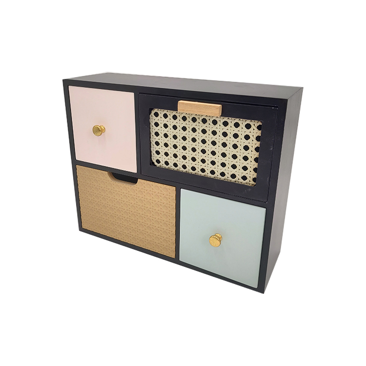 Black Wood Desk Organizer