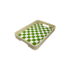 Green Checkerboard Wooden Serving Tray