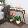 Wood Plant Stand Indoor Outdoor 2 Tiers Flower Stand Corner Stepped Planter Shelf Rack Flowerpot Holder for Plant Display in Pat