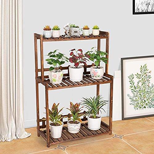 3 Tier Wooden Plant Stand Vertical Plant Display Stand Outdoor Garden Park Bench Garden Potting Bench