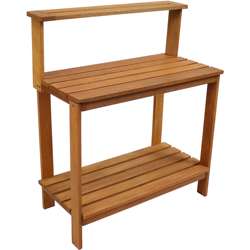 Wooden Outdoor Potted Bench Terrace Garden Station Table Potting Table Wooden Garden Bench For Porches Greenhouses Backyards