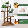 3 Tier Plant Stand, Tall Wood Plant Shelf Holder for Indoor Plants, Outdoor Garden Plant Display Rack Flower Pot Stand for Corner Living Room Balcony Garden Patio, Nature,V3( No Wheels）