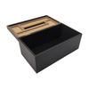 Round Black Wood Tissue Holder