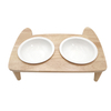 Wooden Stand Pet Food Bowl
