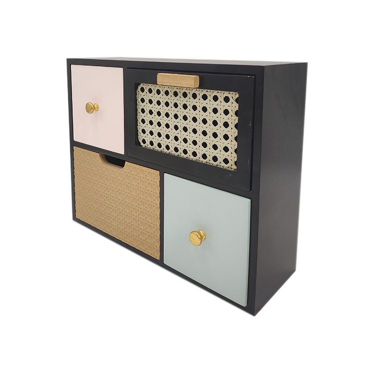 Black Wood Desk Organizer