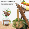 Indoor Plant Stand for Multiple Plants 2 Tier Wood Corner Plant Shelf Rack with Planter Hanger Outdoor Flower Pot Stand Holder for Yard Patio Garden Balcony Porch Living Room ( Rustic X-Cross)