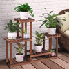 COOGOU Pine Wood Plant Stand Indoor Outdoor Multi Layer Flower Shelf Rack Higher and Lower Plant Holder in Garden Balcony Patio Living Room (4 Tiers )