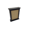 Black Wood Key Box with Rattan