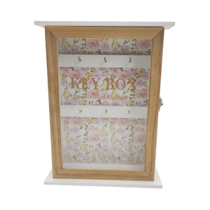 Wood Key Box with Glass 