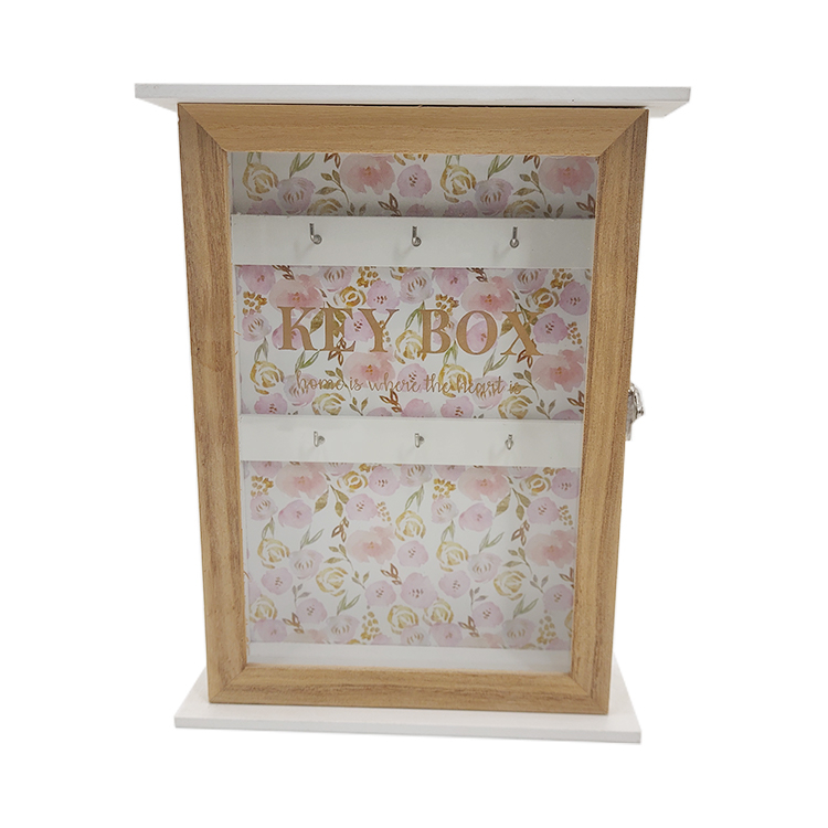 Wood Key Box with Glass 