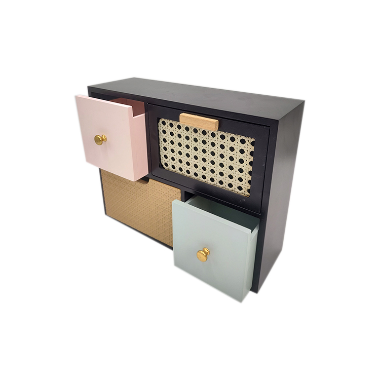 Black Wood Desk Organizer