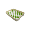 Green Checkerboard Wooden Serving Tray