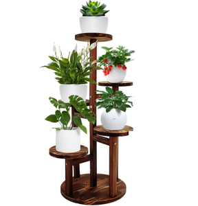 Plant Stand 5 Tiered Tall Plant Shelf for Indoor Multiple Plants Wood Corner Plant Holder for Living Room