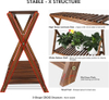 Wood Plant Stand Indoor Outdoor 2 Tiers Flower Stand Corner Stepped Planter Shelf Rack Flowerpot Holder for Plant Display in Pat