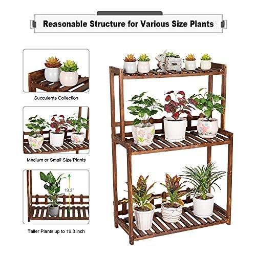 3 Tier Wooden Plant Stand Vertical Plant Display Stand Outdoor Garden Park Bench Garden Potting Bench