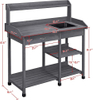 Potting Benches Tables Garden Potters Work Bench Station Planting Bench Solid Wood Outdoor Gray 45.2 x 17.7 x 47.6inch