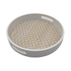 White Round Wood Serving Tray