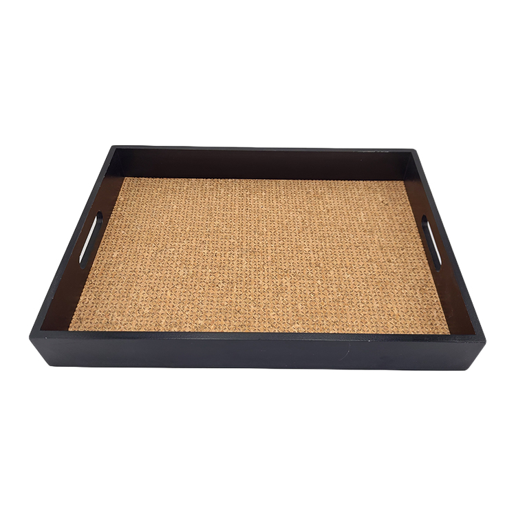 Rectangle Black Wood Serving Tray