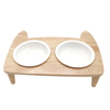 Wooden Stand Pet Food Bowl