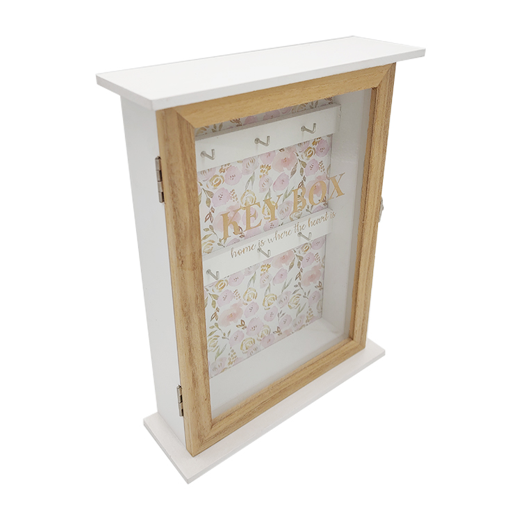 Wood Key Box with Glass 