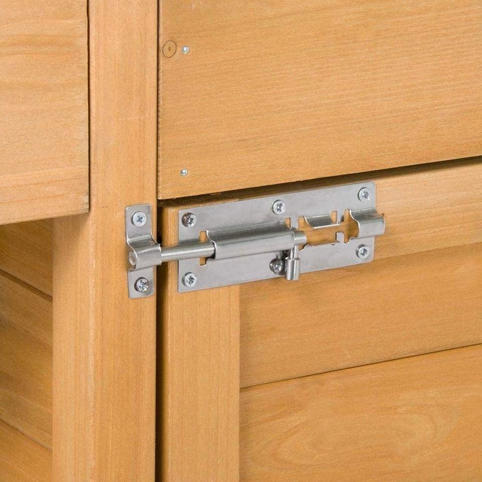 Outdoor Garden Potting Bench Table Work Bench Metal Tabletop W/Cabinet Drawer Open Shelf Natural Wood