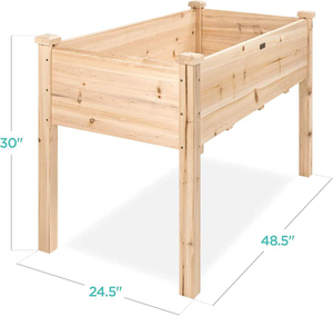 48x24x30in Raised Garden Bed, Elevated Wood Planter Box Stand for Backyard, Patio, 200lb Capacity