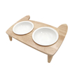 Wooden Stand Pet Food Bowl