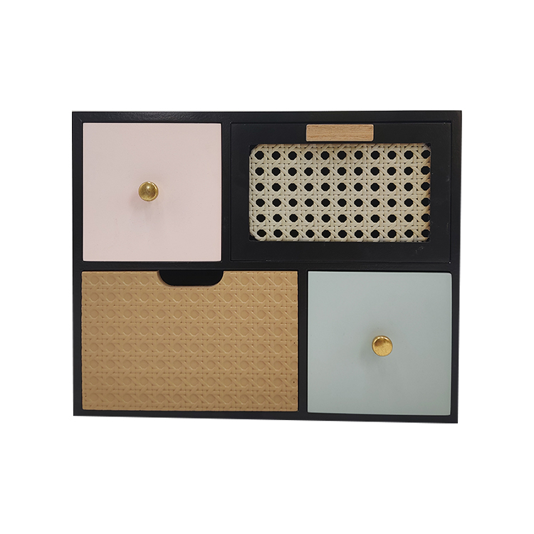 Black Wood Desk Organizer