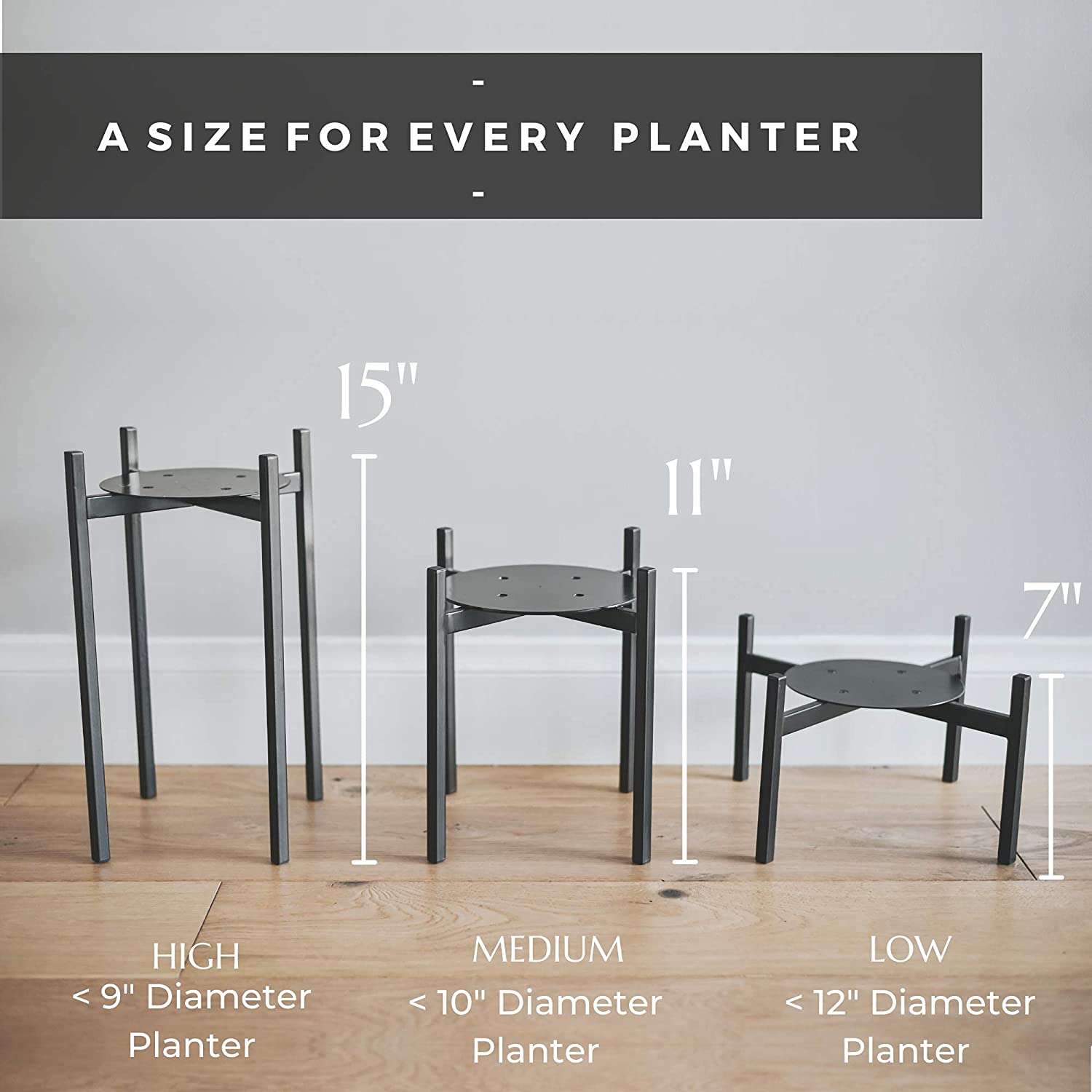 AUBURY Plant Stands for Indoor & Outdoor Pots Non-Slip Rubber Feet to Protect Hard Floors