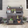 Potting Benches Tables Garden Potters Work Bench Station Planting Bench Solid Wood Outdoor Gray 45.2 x 17.7 x 47.6inch