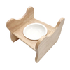 Wooden cat bowl