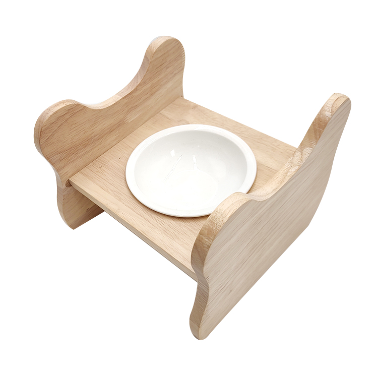Wooden cat bowl