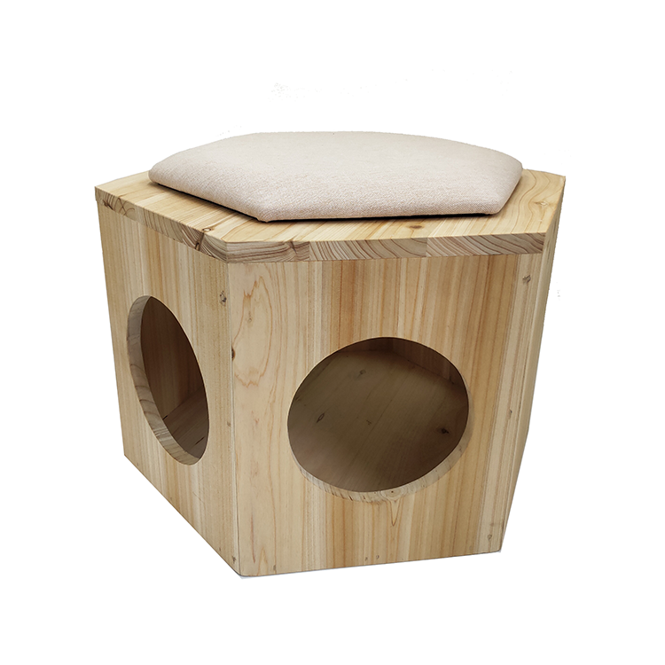 Wooden cat house