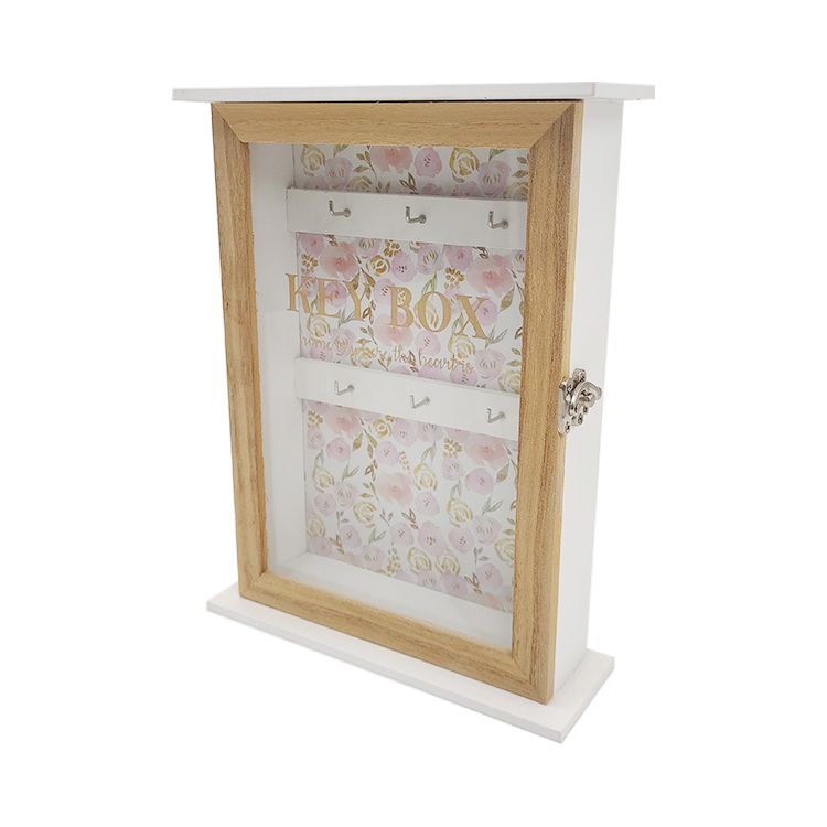 Wood Key Box with Glass 