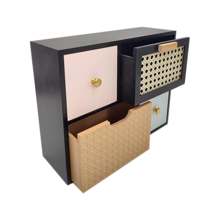 Black Wood Desk Organizer