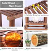 Pine Wood Plant Stand Indoor Outdoor Multi Layer Flower Shelf Rack Higher and Lower Plant Holder in Garden Living Rooms